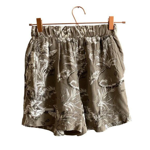 Anine Bing Tropical Print Candice Shorts Sz XS relaxed fit green white summer - Picture 1 of 8